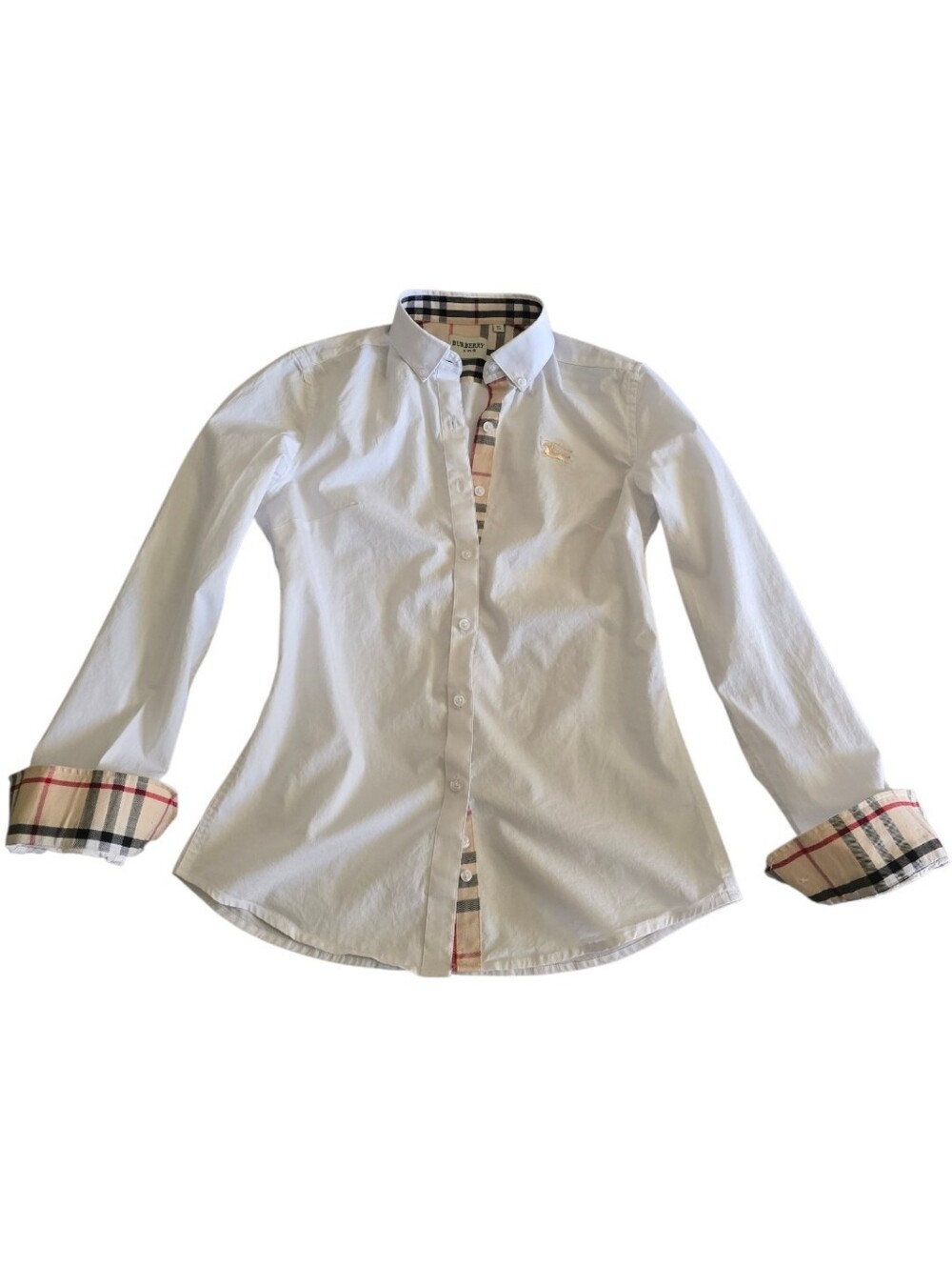 Burberry Slim Fit White Button Down Size Small